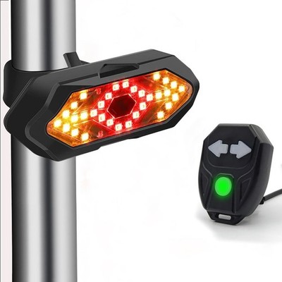 Bike Turn Signal light USB Rechargeable LED Wireless Remote Control Tail Light