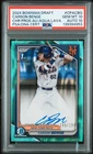 2024 1st BOWMAN DRAFT CHROME PROSPECT AQUA LAVA CARSON BENGE /199 PSA 10 AUTO 10