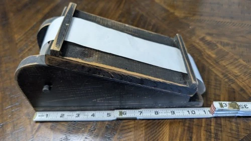 Vintage Wooden Grocery List Paper Roll Holder Rustic Primitive Note Taker 10.5" image 3