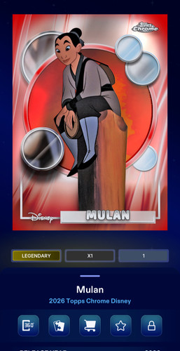 2026 Topps Disney Collect Legendary Chrome LE Red Base MULAN 5cc
