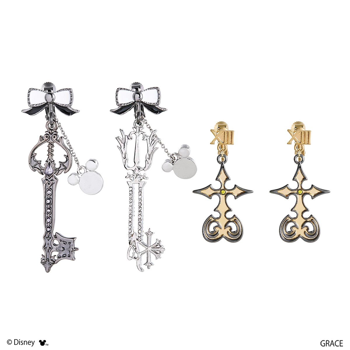 Orecchini Kingdom Hearts Iconic set completo orecchini Roxas Giappone nuovi pre
