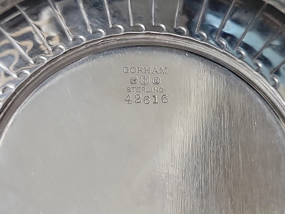 Lindo prato sanduíche Frontenac Gorham 42616 prata esterlina monograma MCC - Imagem 2 de 4