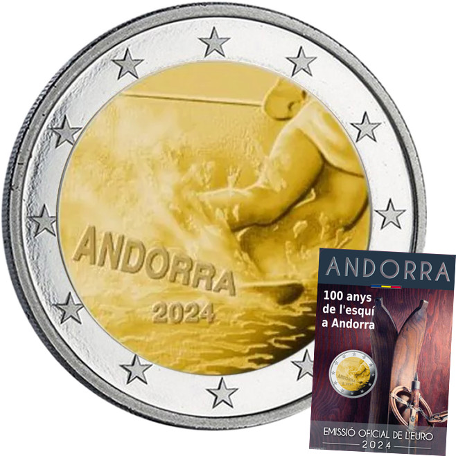 Andorre 2 euros 2024 - 100 ans de Ski en Andorre