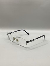 Laura Ashley Eyeglasses Marisa 54-17-130 Silver Black Metal Rectangle Frame