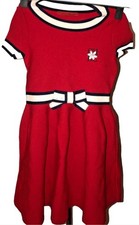 Carolina Herrera Insignia Jacquard Red Dress, Bow Details CH Floral Logo SZ 6