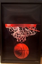 Open Road Brand Framed 3D Art Piece  Basketball/Slam Dunk Indiana Basketball 