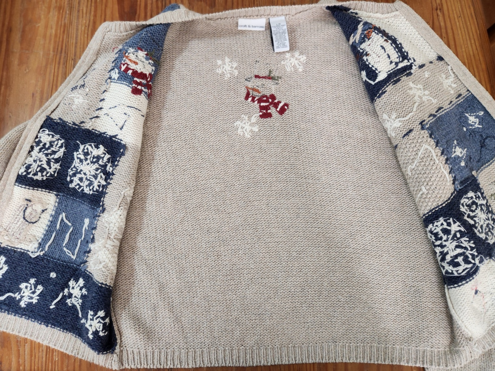 Croft & Barrow Holiday Patchwork Winter Full Zip … - image 4