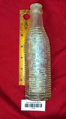 Vintage Orange Crush Ribbed Soda Bottle Patented 1920 6 Ozs. Clear Glass