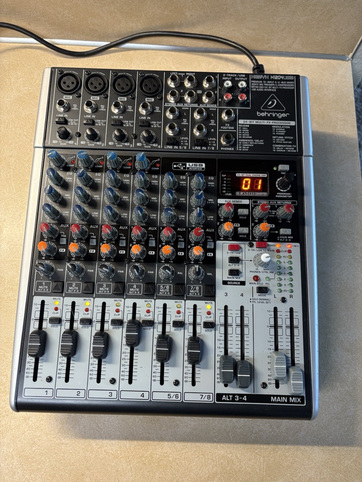 Behringer XENYX-X1204USB 12-Channel USB Audio Mixer with Effects
