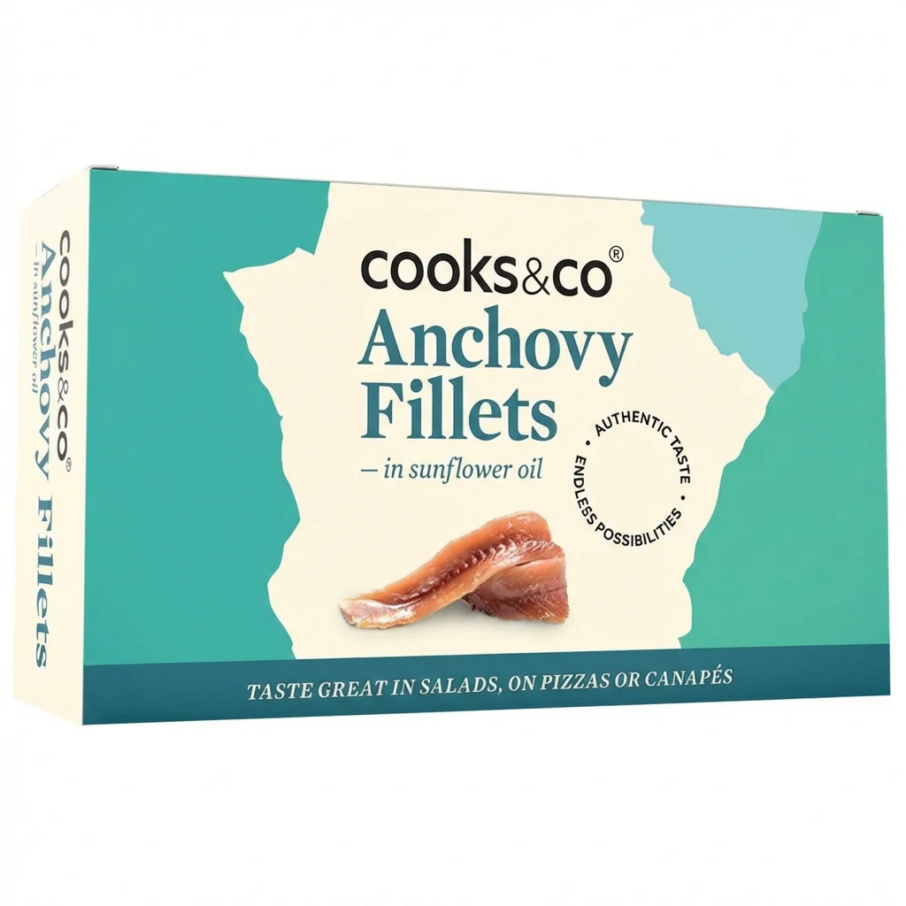 Cooks & Co Anchovy Fillets in Sunflower Oil 50g Tins Peruvian