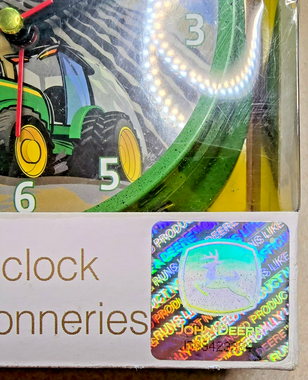 Vintage John Deere Alarm Clock Green Clock with Picture of Tractor New ...