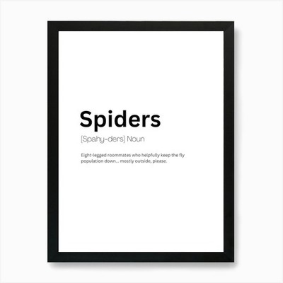 Spiders Definition Meaning Art Prin Framed Wall Art Poster Canvas Print Picture