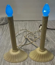 Set of 2 VTG Christmas Candolier Single Lights Plastic Drip Window Décor