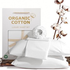 100 Organic Cotton Sheets Set - 1000 High Thread Count, GOTS Certified Long ...
