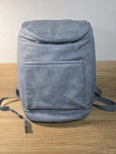 Thirty One Keep It Cool Denim Blue Faux Leather Insulated Backpack ~ Excellent ~