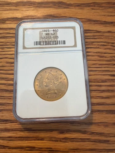 1893 LIBERTY HEAD EAGLE $10 GOLD NGC MS62