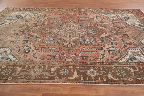 Handmade Wool Living Room Area Rug 8x12 Vintage Traditional Medallion Carpet - Picture 21 of 24