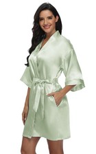 Womens Satin Robes Silk Robes Short Bridal Party Kimono Robes Bridesmaid Robe...