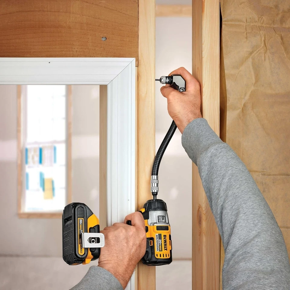 Potente accesorio de taladro de ángulo recto DWARAFS de 12 pulgadas en negro con varilla flexible... Foto 4 de 4