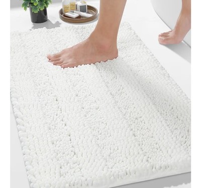 Yimobra  White Extra thick, super absorbent bath mat, non-slip, 32X20 inches