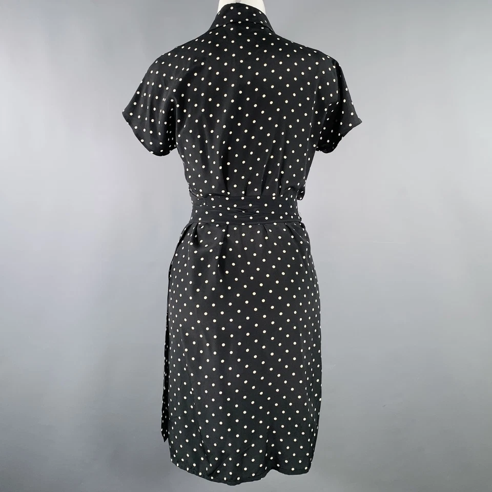 Vestido envolvente MAX MARA talla M blanco negro seda lunares Foto 4 de 4