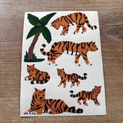 Sandylion   Maxi Sticker   Tiger   Originalbogen    Fuzzy Stoff  