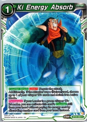 Ki Energy Absorb BT20-083 Common Power Absorbed NM Dragon Ball Super