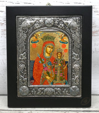 Clarte Icon Virgin Mary Everlasting Rose - Pure Silver Byzantine Orthodox Art