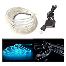USB EL-Wire Eisblau, 3M/9.8FT Flexible Neonlichtröhre DC 5V Neonröhre Innenra...