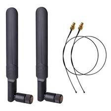 2 x 8dBi 2.4GHz 5GHz 5.8GHz Dual Band WiFi RP-SMA Male Antenna 2 x 35CM U.FL/...