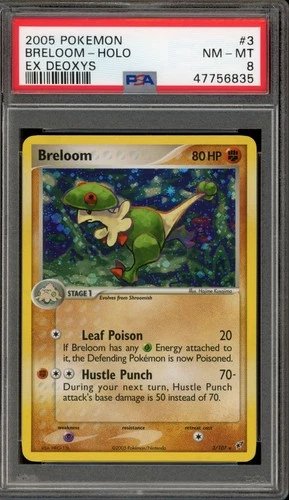 Pokemon Breloom EX Deoxys Holo Rare #3 PSA 8
