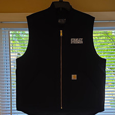 Carhartt Men  s Relaxed Fit Lined Full Zip Workwear Vest XL Black Stanley Steemer