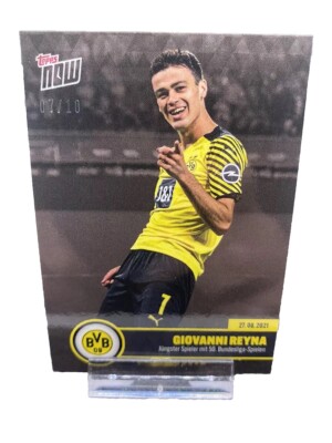 2021 Topps Now Bundesliga Giovanni Reyna /10 Parallel Borussia Dortmund BVB Gio