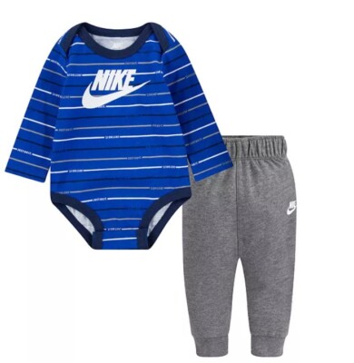 Baby Boy Nike Sportswear Logo Striped Bodysuit Pants Set size