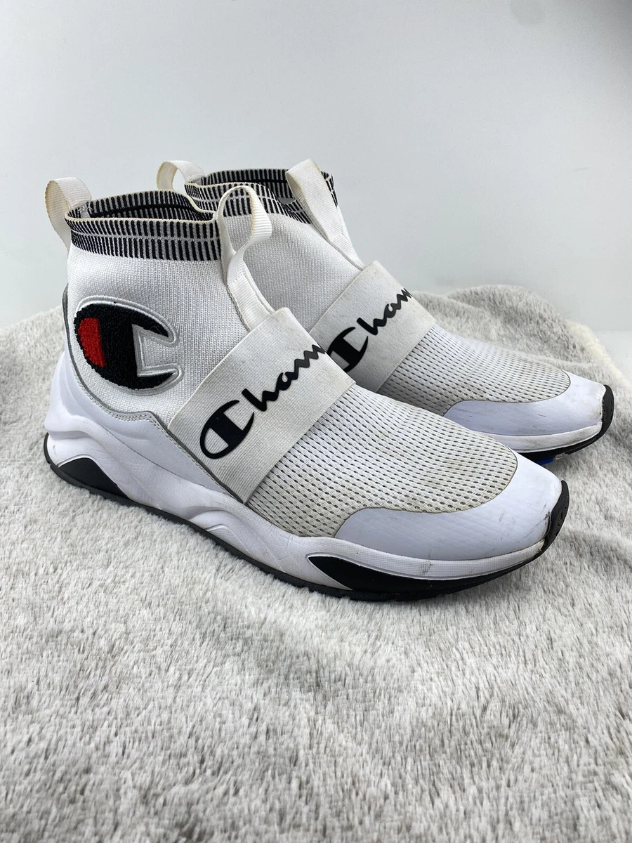 Champion Rally Pro Size 12 Lifestyle High Top Shoes White Red Black CPS10126M