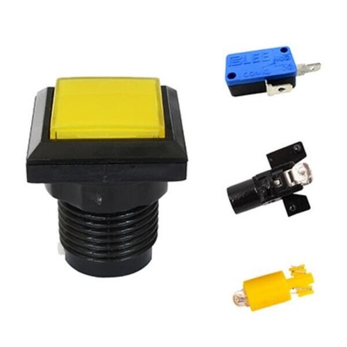 1Pcs New Arcade Square Push Buttons Illumilated LED Light w/ Microswitch 33*33mm - Picture 5 of 28