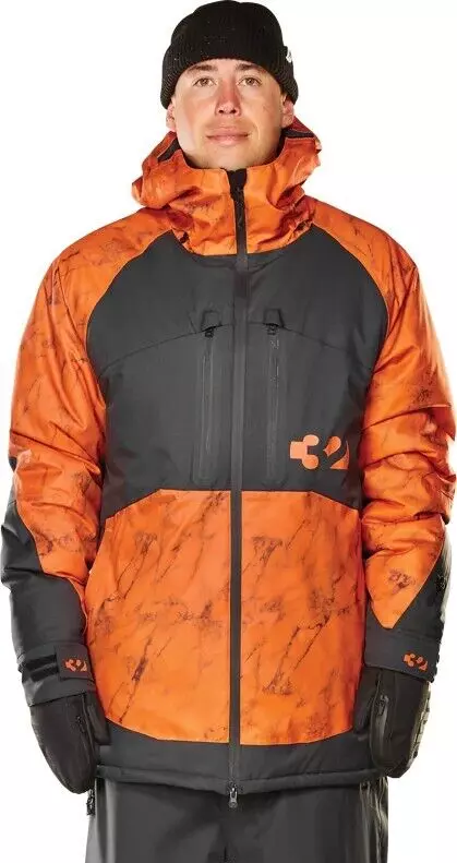 Thirtytwo Mens Snowboard Jacket Large Orange Lashed Insulated