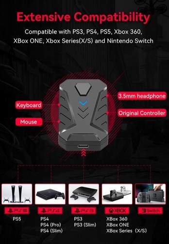 Adaptateur Clavier Souris Convertisseur Jeu Vidéo pour PS4 PS3 Xbox Series Switch - Photo 5/12
