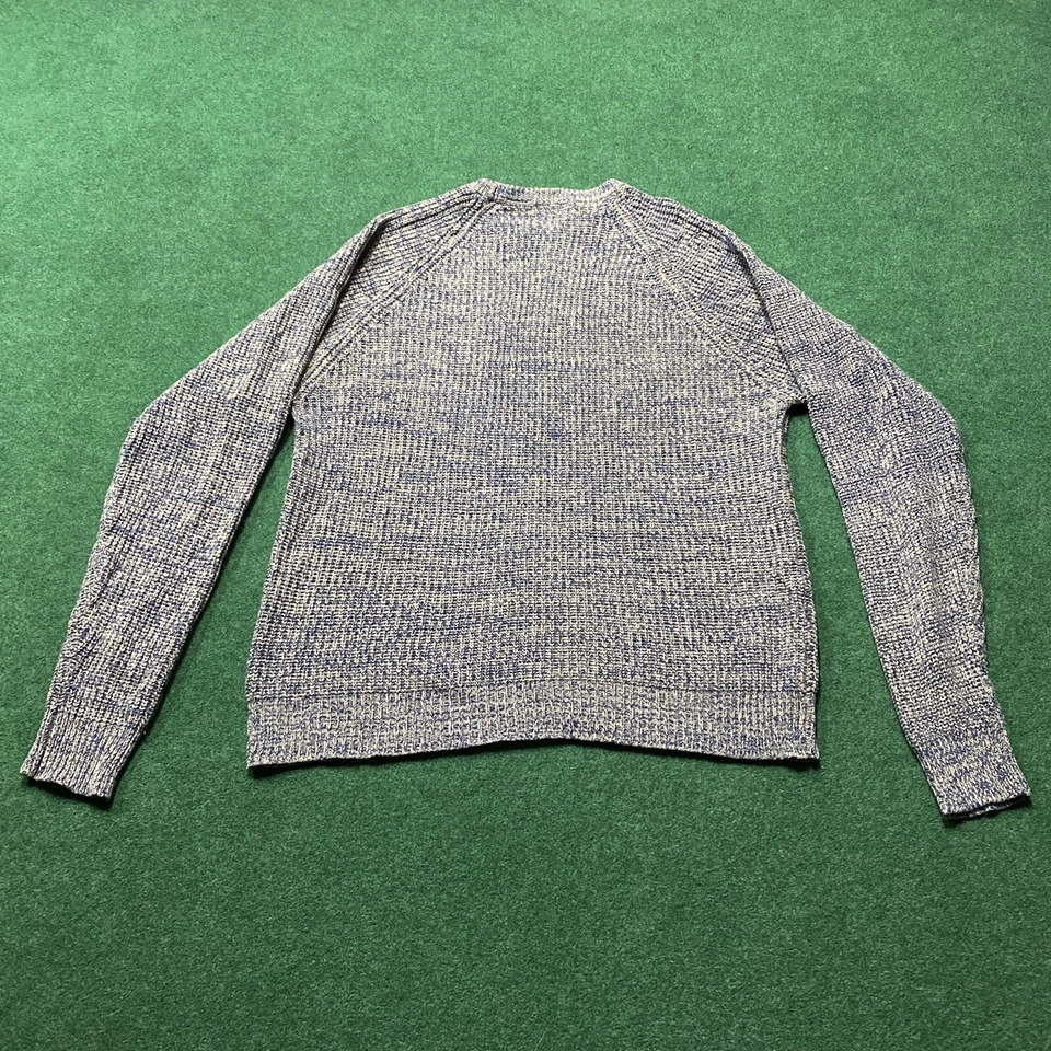 复古 St. John’s Bay 毛衣男式 XL 高灰色蓝色针织渔夫运动衫 — 第 4/4 张图片