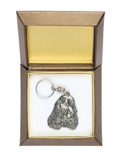 English Cocker Spaniel, Silver Plated Pendant With E