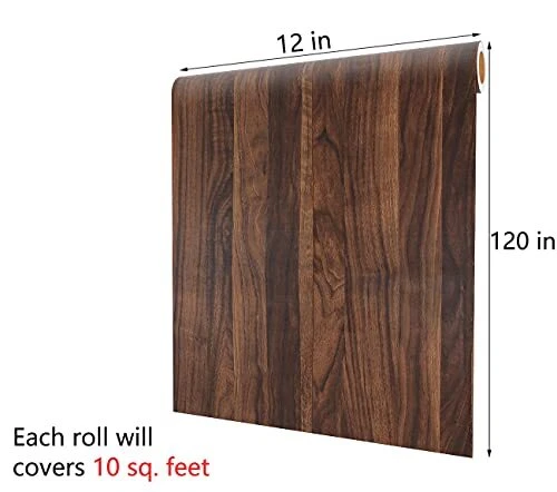 Decotalk Walnut Wood Contact Paper Wood Grain Contact Paper 17.7x120 Peel and St - Picture 7 of 7