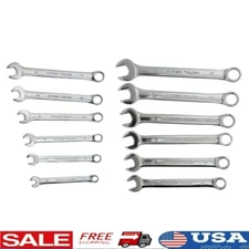 12 Piece Metric Combination Wrench Set Chrome Vanadium Steel Durable Tool Case