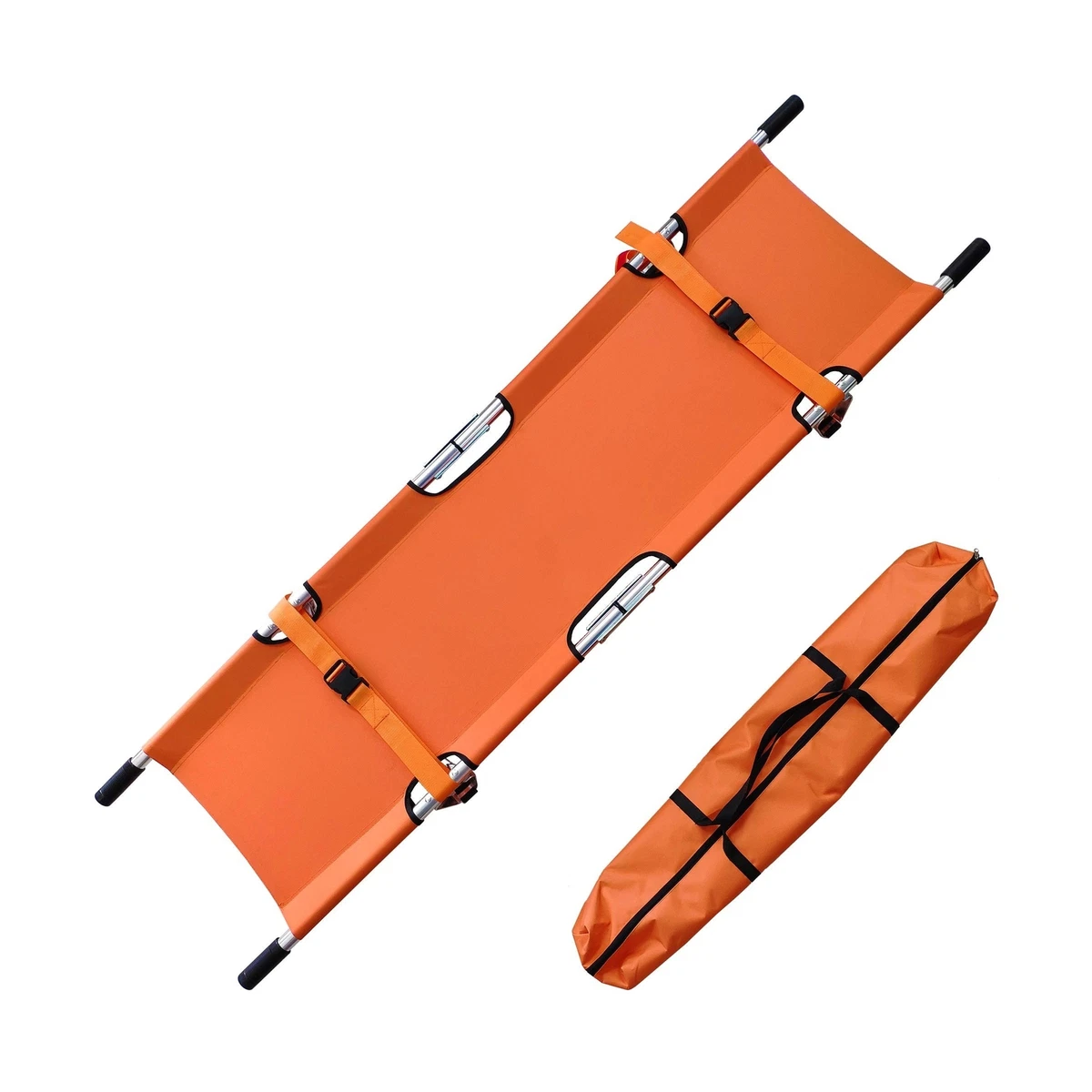 Medical Emergency Folding Stretcher Aluminum Alloy Portable Stretcher with He
