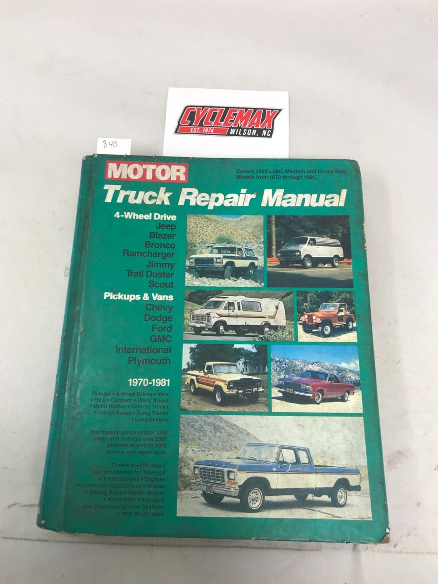 1970-1981 Motor Truck Repair Manual 34th Edition (840) | eBay