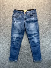 Democracy Jeans Women's 6 AB Technology Skinny Distressed Blue Stretch Denim