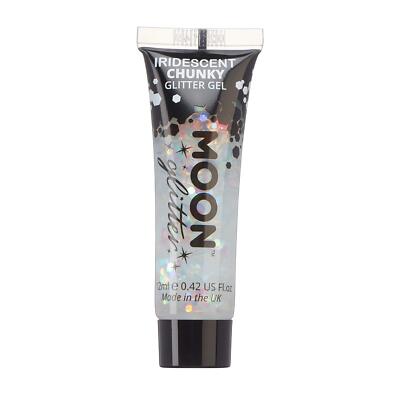 Iridescent Chunky Face & Body Glitter Gel by Moon Glitter - White - Cosmetic Fes
