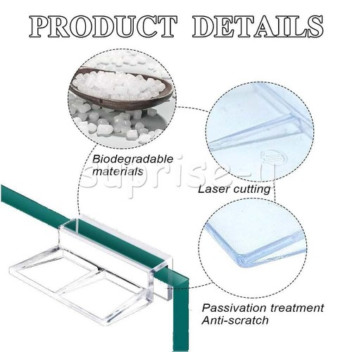 16PCS Acrylic Aquarium Glass Cover Bracket Holder Fish Tank Lid Clips Bracket - Picture 4 of 11