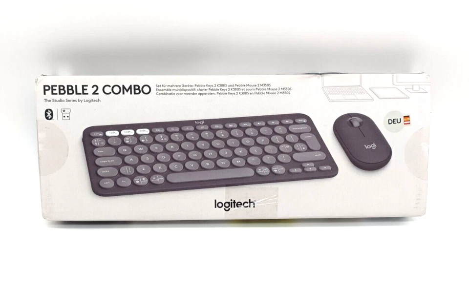 Logitech Pebble 2 Combo, kabellose Tastatur und Maus Bluetooth - Grafit, Deutsch - Bild 1 von 4