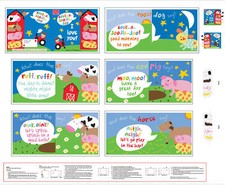 36" X 44" Panel Barnyard Farm Animals Animal Sounds Books Children Cotton Fabric