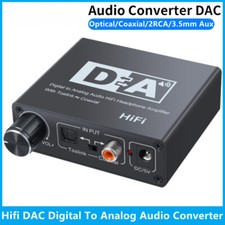 HIFI Digital To Analog Audio Converter Decoder 32-192KHz DAC Amp 3.5mm AUX 2RCA